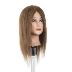 Babafej középhosszú, valódi hajjal - 35cm